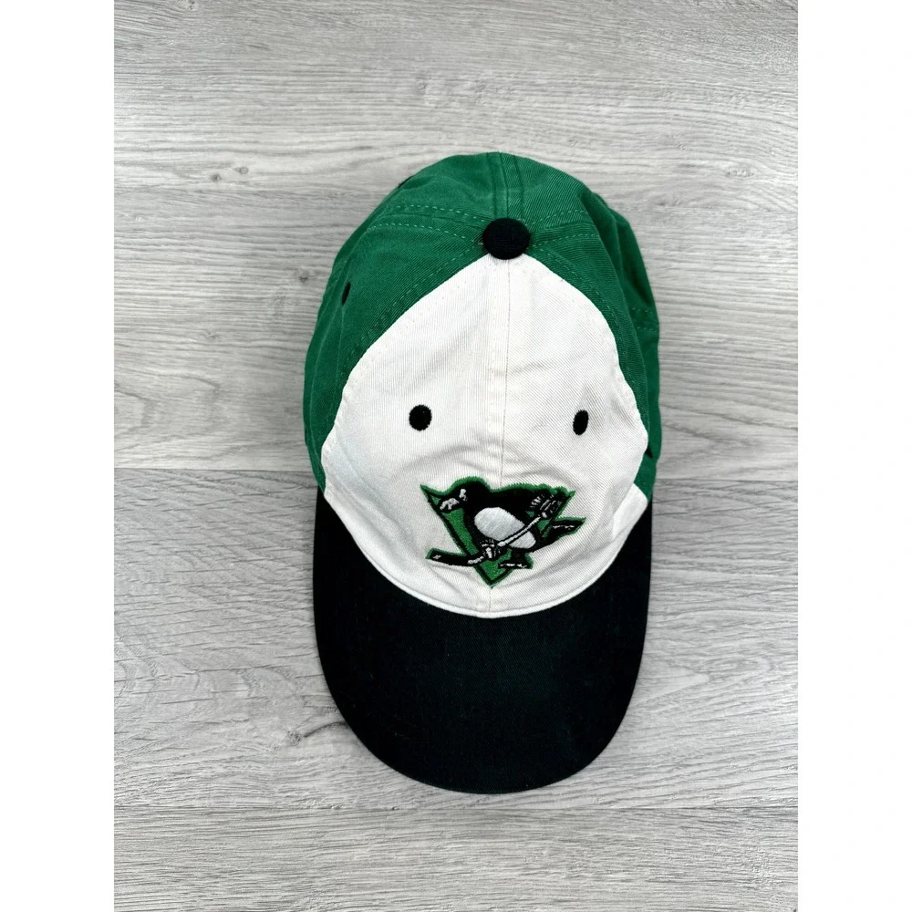 Pittsburgh Penguins Hat Cap Green Adjustable NHL Rare Sample St Patricks Day